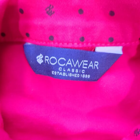 Rocawear classic jean vest red black polka dot girl size L - Picture 5 of 9